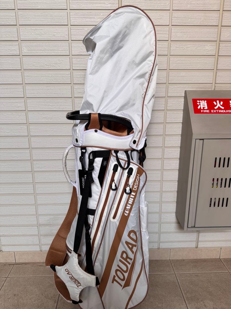 TOURADオリジナルスタンドキャディバッグ　ホワイト/カッパー