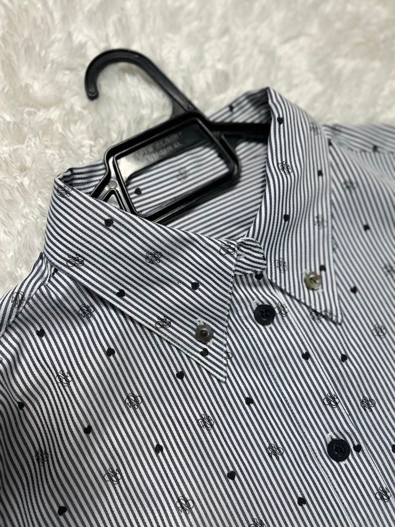 美品 rosymonster ロージーモンスター ハートロゴシャツ ネイビー