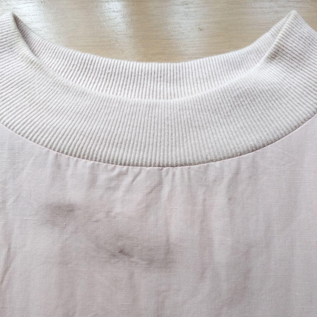 中川政七商店 綿麻 ハイネック ワンピース 灰桜 Aライン 長袖