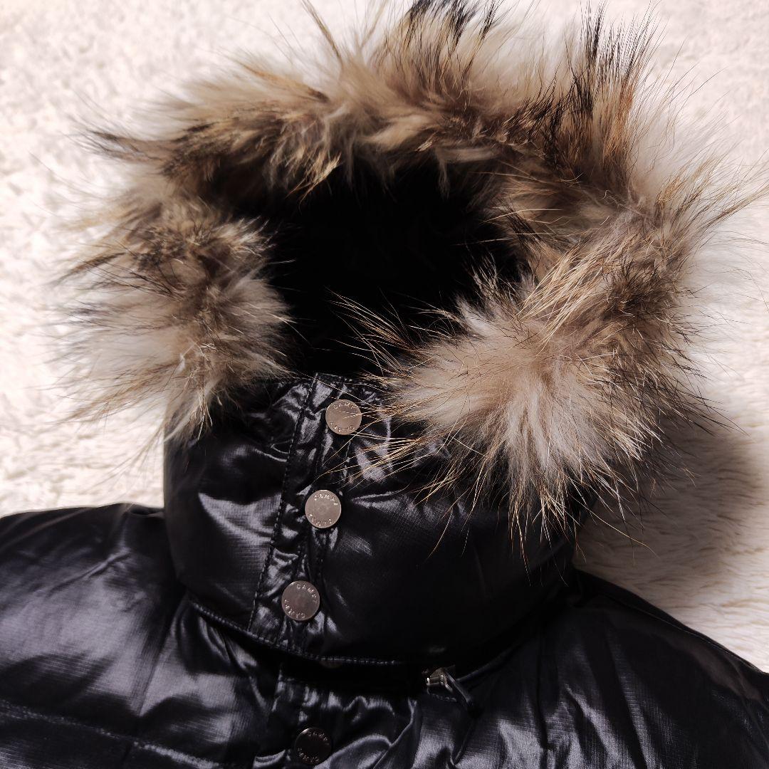 CAMP7 ダウンベスト ファー フード 光沢 y2k 2way ブラック