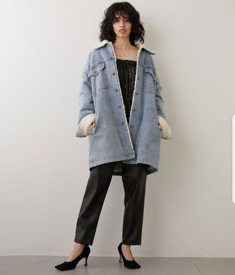 Whim Gazette DENIMボアブルゾン オーバーサイズウィムガゼット