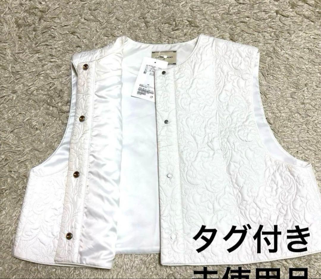 タグ付き　ユナイテッドアローズ　2024SSエンブロイダリーキルト ベスト