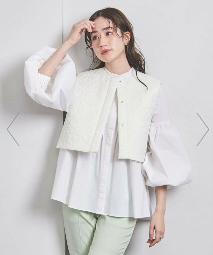 タグ付き　ユナイテッドアローズ　2024SSエンブロイダリーキルト ベスト