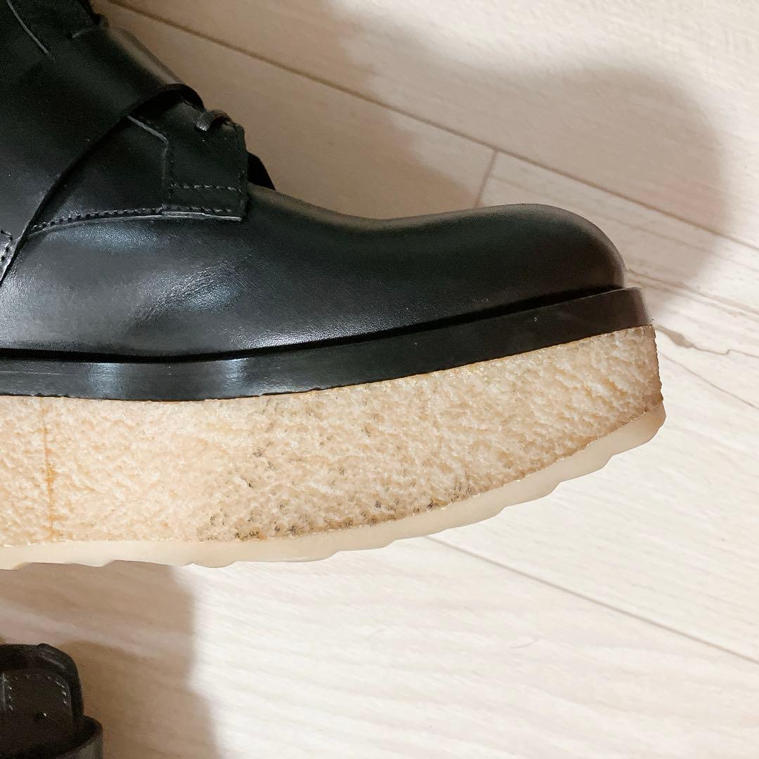 ピエール アルディ　VALENTINA ブーツ　レザー　ブラック　厚底　37