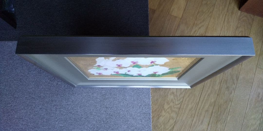 日本画 胡蝶蘭 森脇正人作 F6号　美術品　かわいいラン