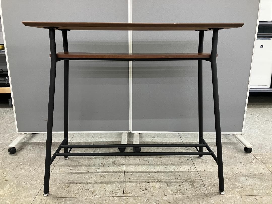 カウンターテーブルセット イス×2 ブラウン