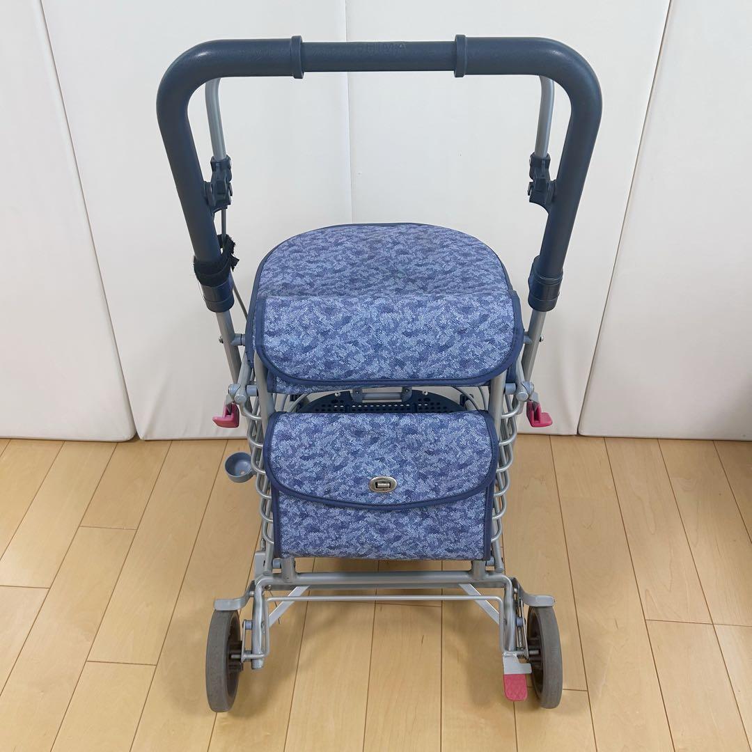 島制作所　シルバーカー　ハーモニーDX レインカバー　折りたたみ式　腰掛け