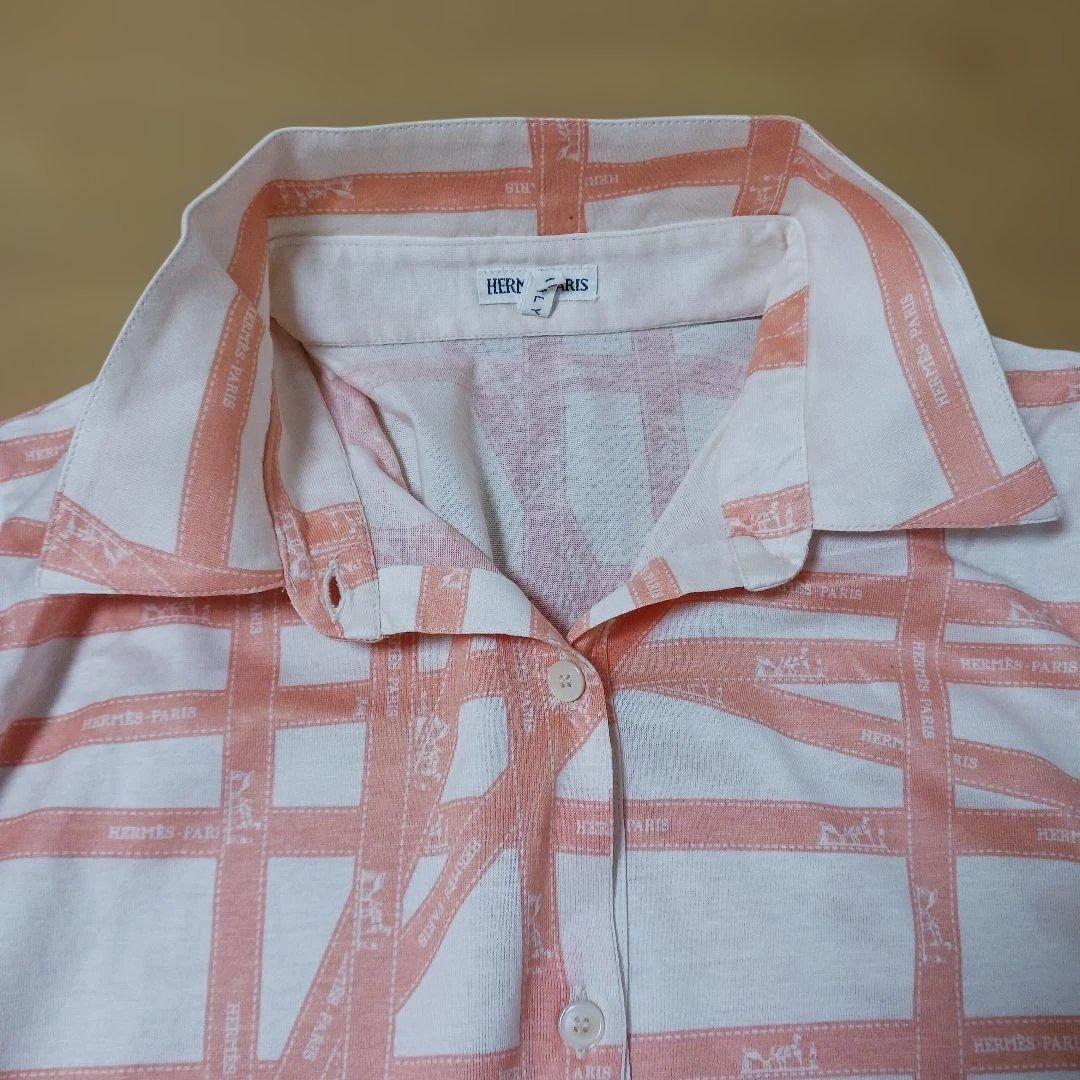 エルメス　マンジェラ　ボルデュック柄　HERMES　半袖　ポロシャツ