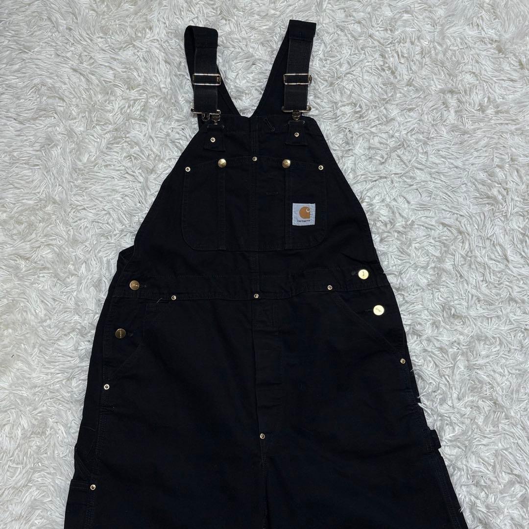 カーハート ダブルニー オーバーオール USA製 ダック地 ワークウェア 黒