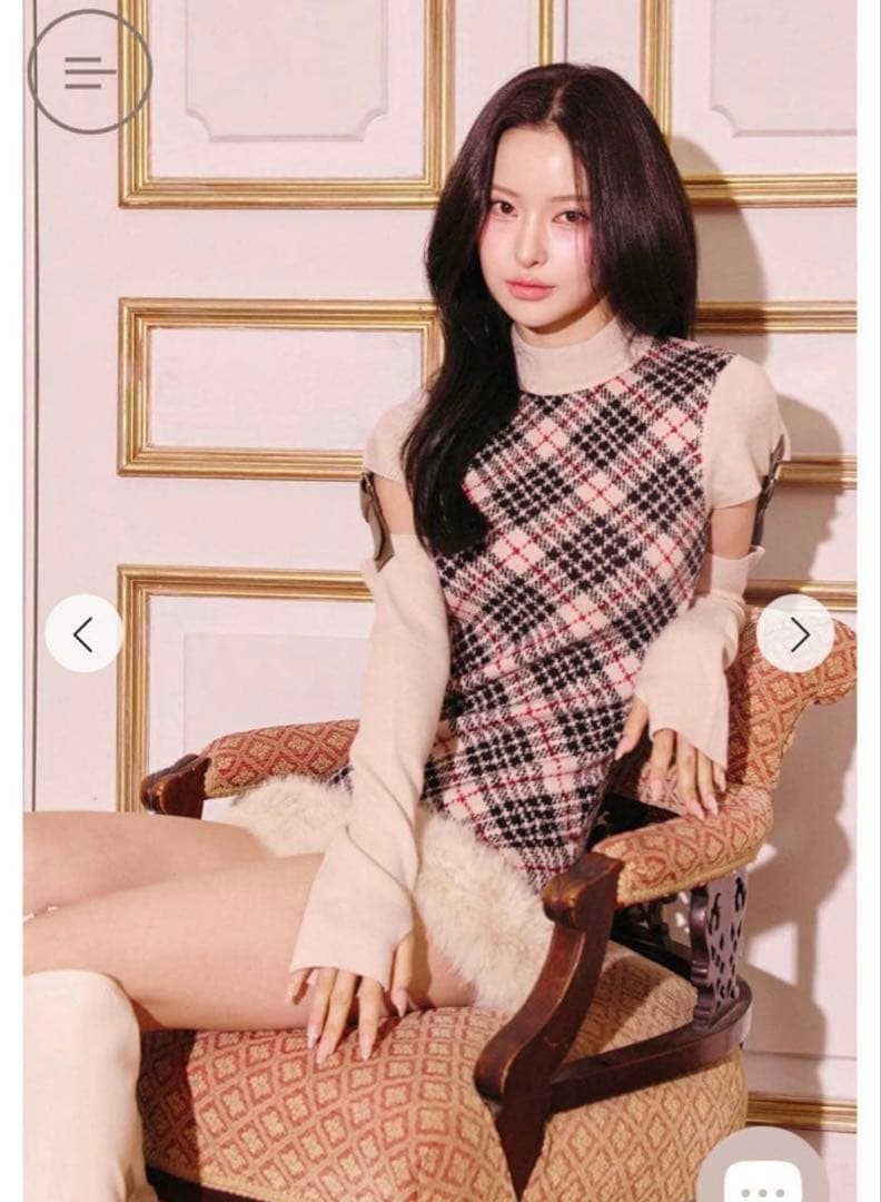 randy ベルテッドプレイドファーミニワンピース