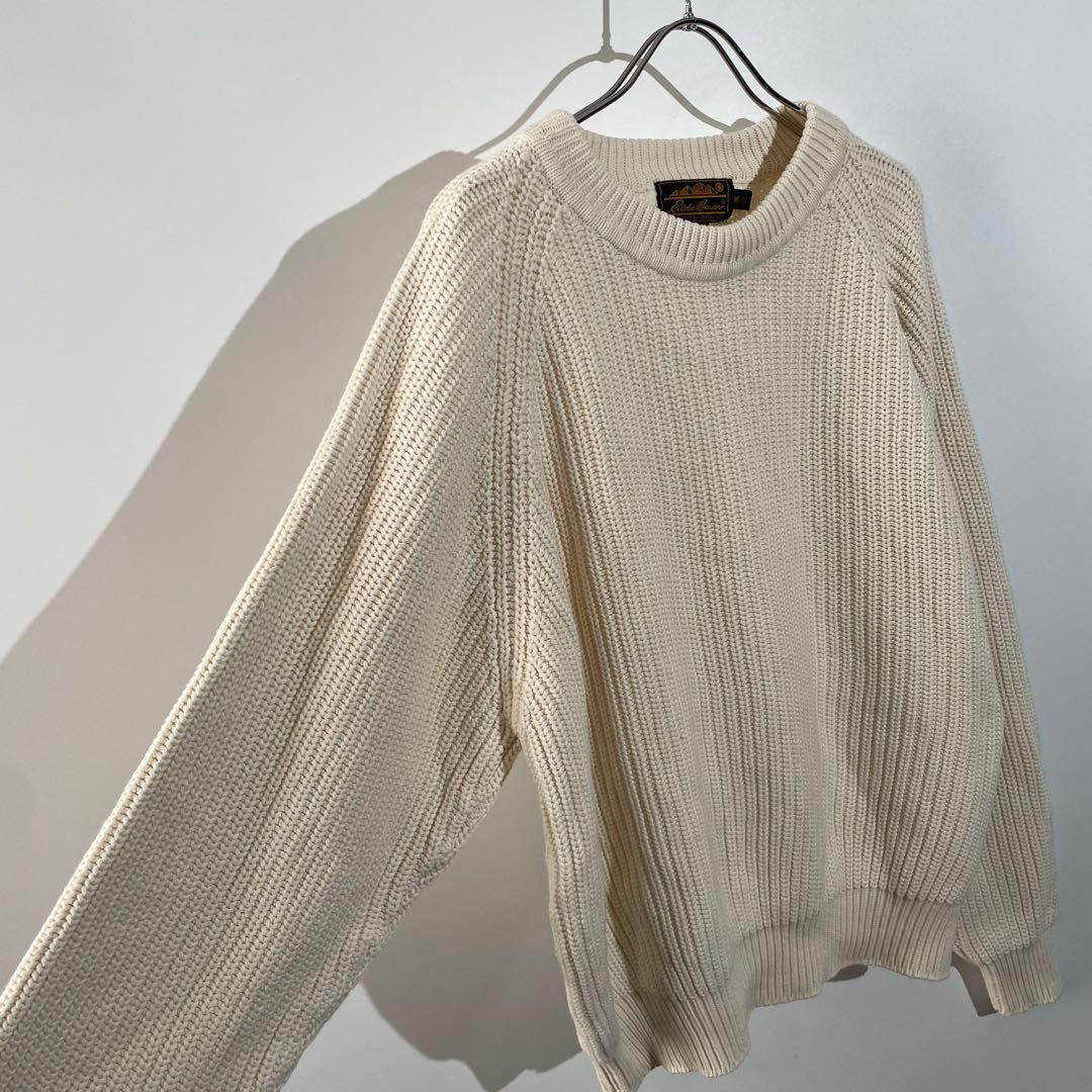 80s eddie bauer コットンニット　黒タグ　XL