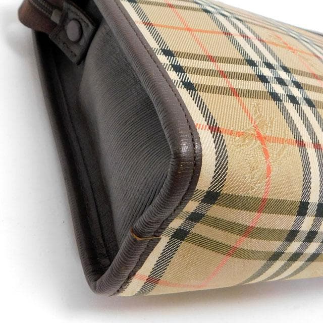 美品 BURBERRYS バーバリー クラッチバッグ シャドーホース 茶系
