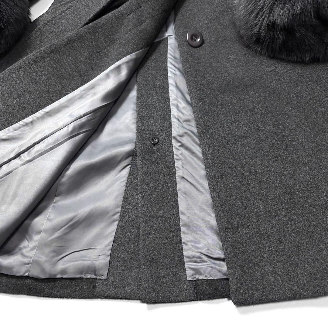 マテリア ブルーフォックス アンゴラウールコート ベルト付き