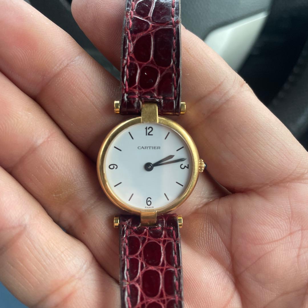 Cartier クォーツ時計 ホワイト/ゴールド