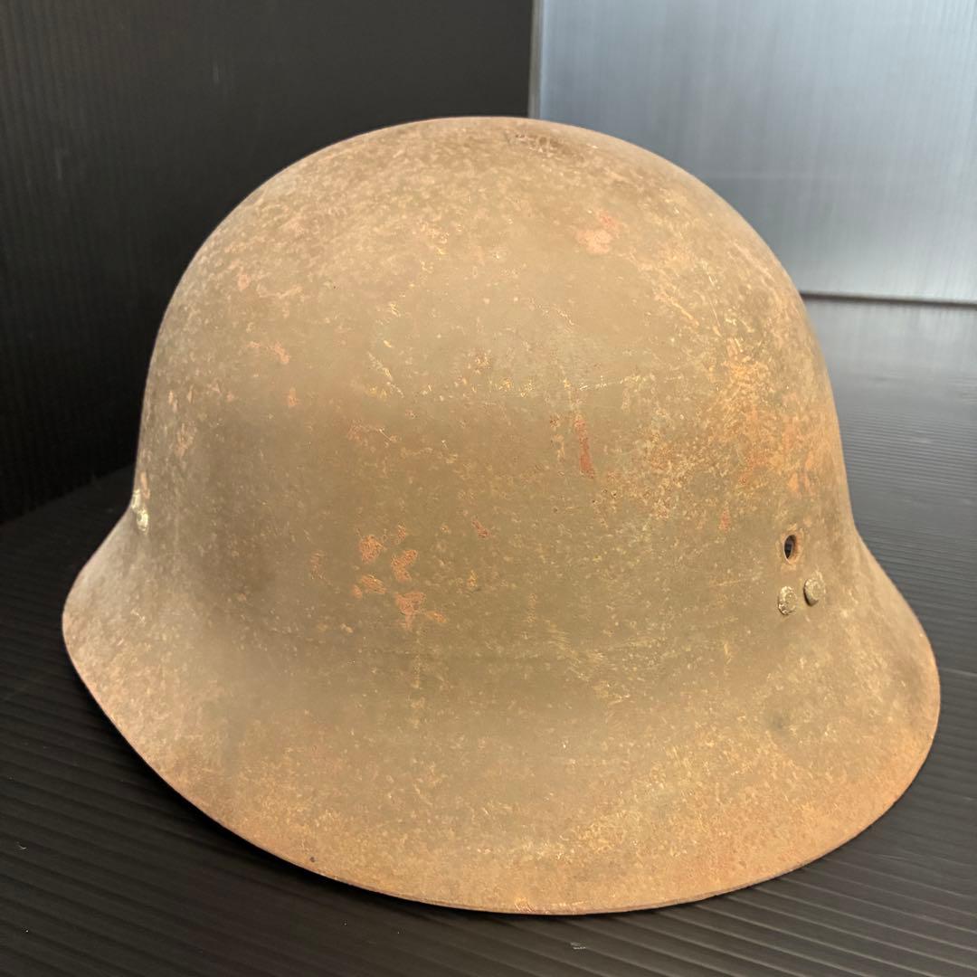 鋼製 日本軍 鉄帽 当時物 九〇式 ヘルメット ミリタリー 975g 綺麗