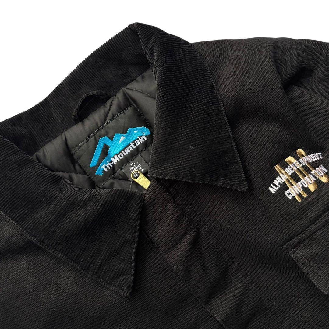 ダックチョアコート 企業ロゴ 黒 ビンテージ ワークジャケット カバーオール