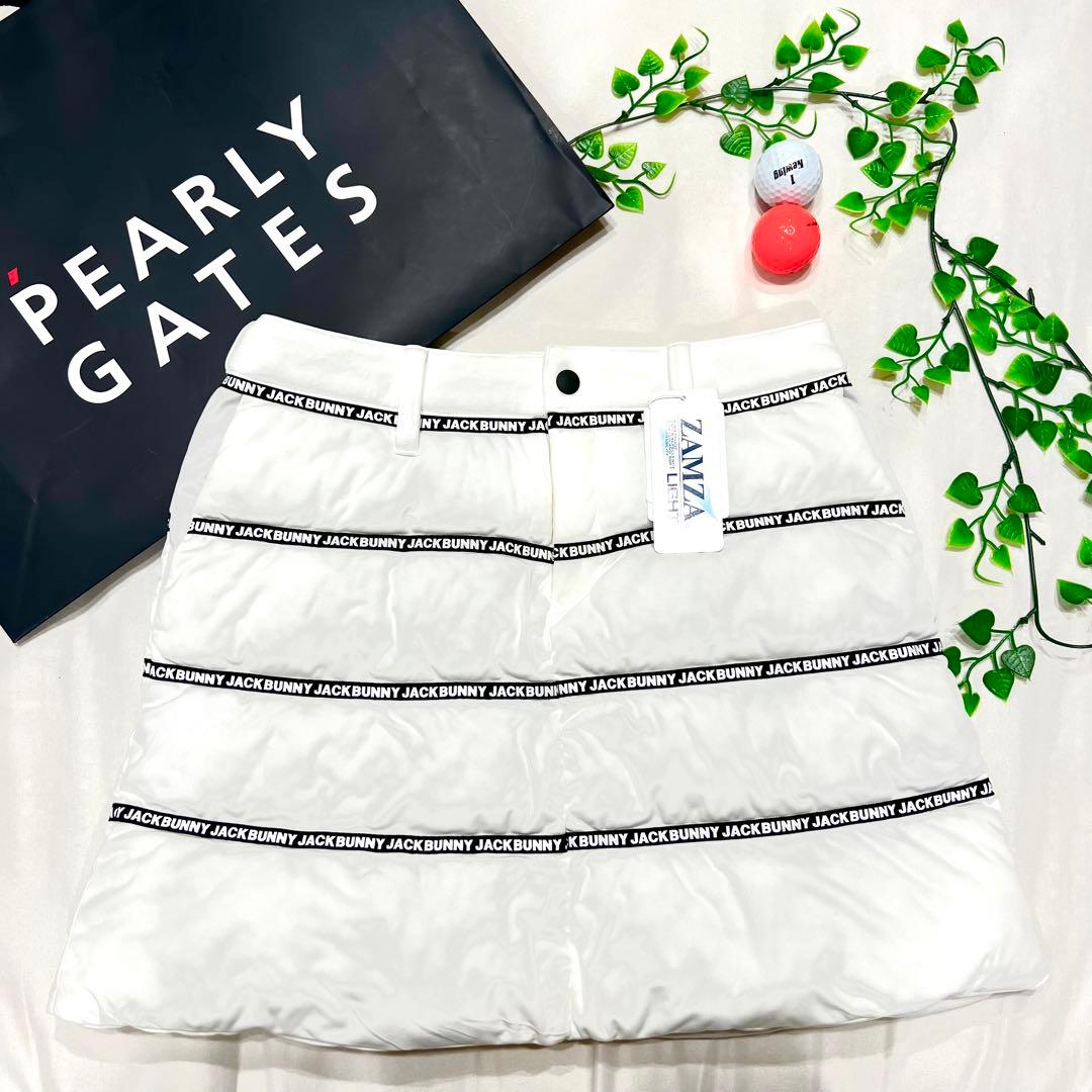【試着のみ！】完売品 Jack Bunny!! 中綿 スカート ロゴライン 白