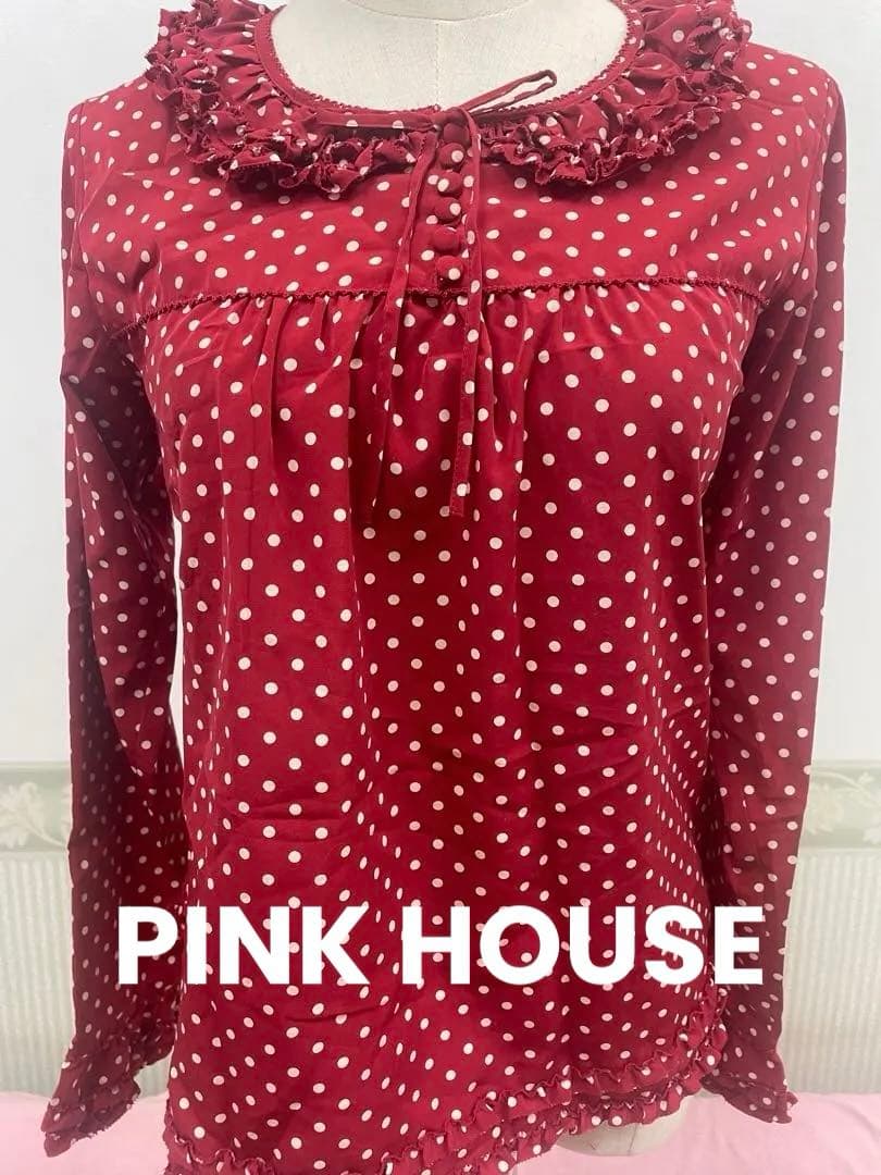 ❣️極美品❣️ピンクハウスドッド柄 ピンタック ピコフリル❣️春のお出かけに