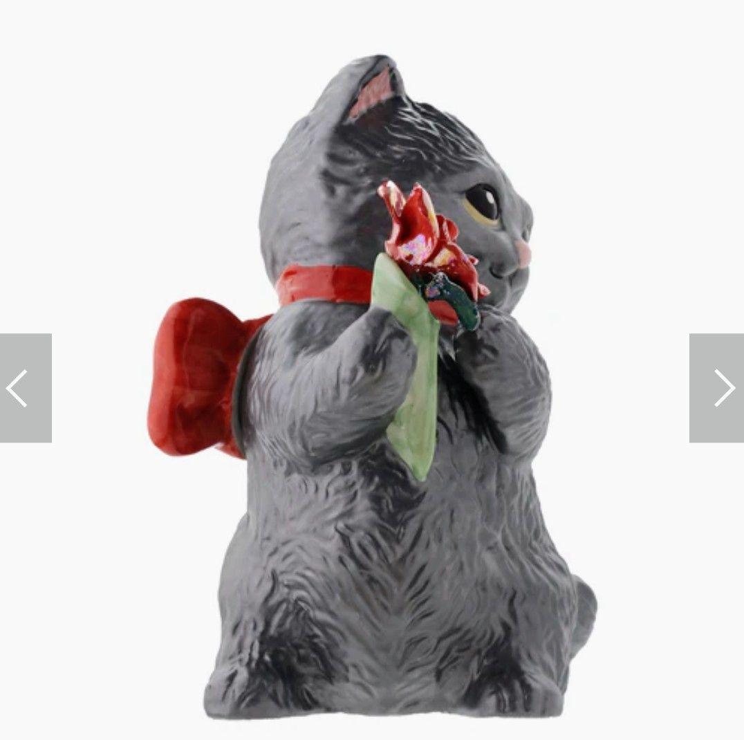 梅酒が入った置物　　マンチカン　ウィズブーケ　ブラックスモーク　正規品　箱無し