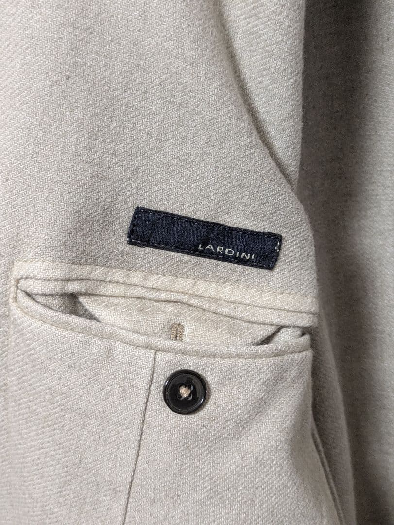 ラルディーニ メンズテーラードジャケット 48 ベージュ 本切羽 メタルボタン
