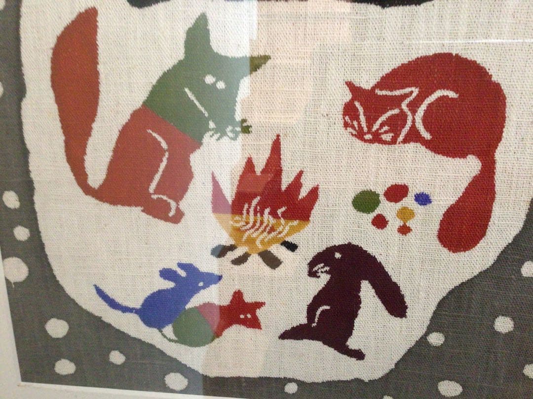 ⭕️⭕️【希少】柚木沙弥郎　型染絵　「冬」　額絵⭕️⭕️