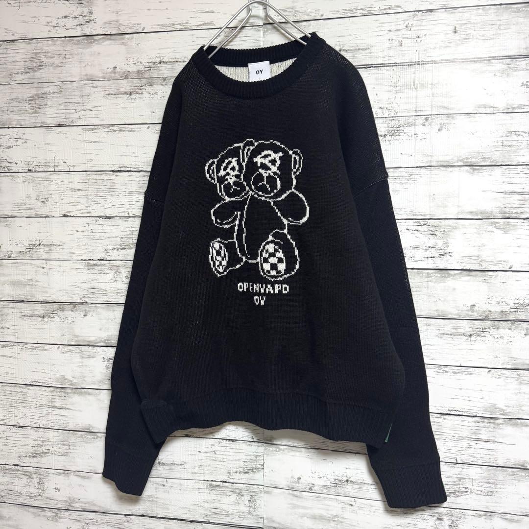 大人気　OY モディファイ　オードリーニット　ベアー　萌袖　ブラック　Lサイズ
