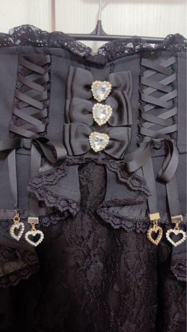 LIZLISA フロントカシュクールスカート ブラック