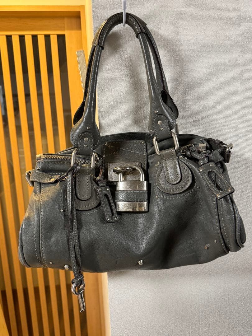 クロエ パディントン ハンドバッグ グレー シルバー金具 フィービー ファイロ