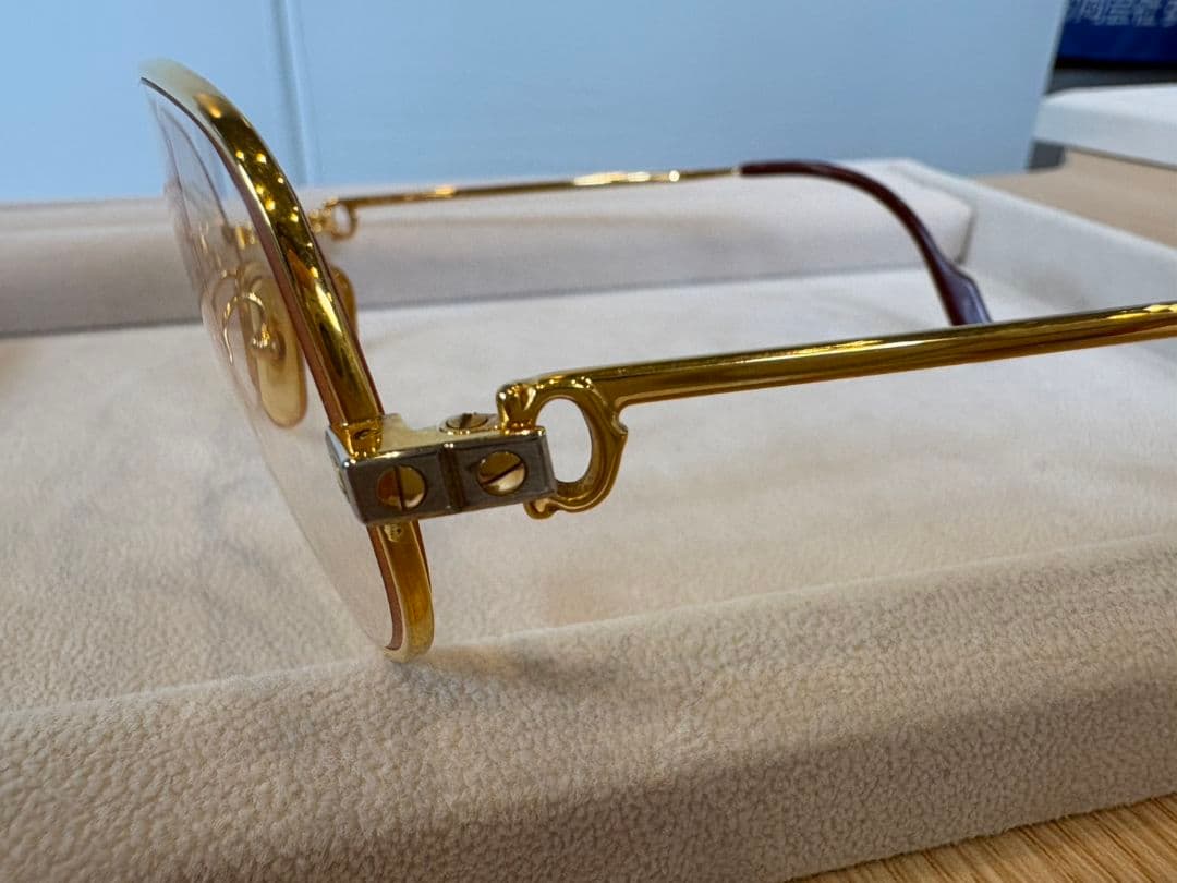 【中古】Cartier カルティエ 眼鏡 ヴィンテージ ツーブリッジ サントス