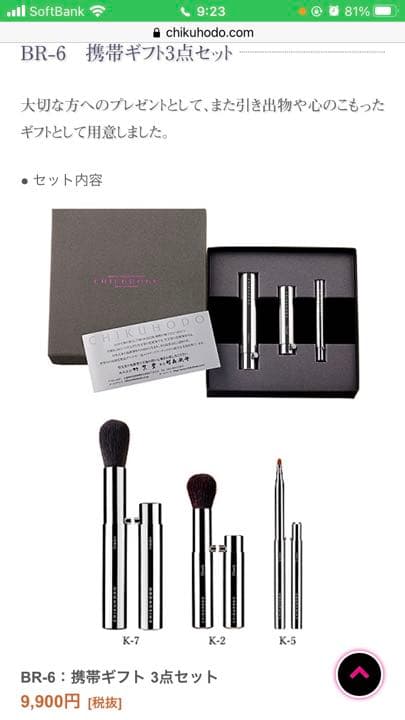 CHIKUHODO 竹宝堂　メイクブラシ　3点