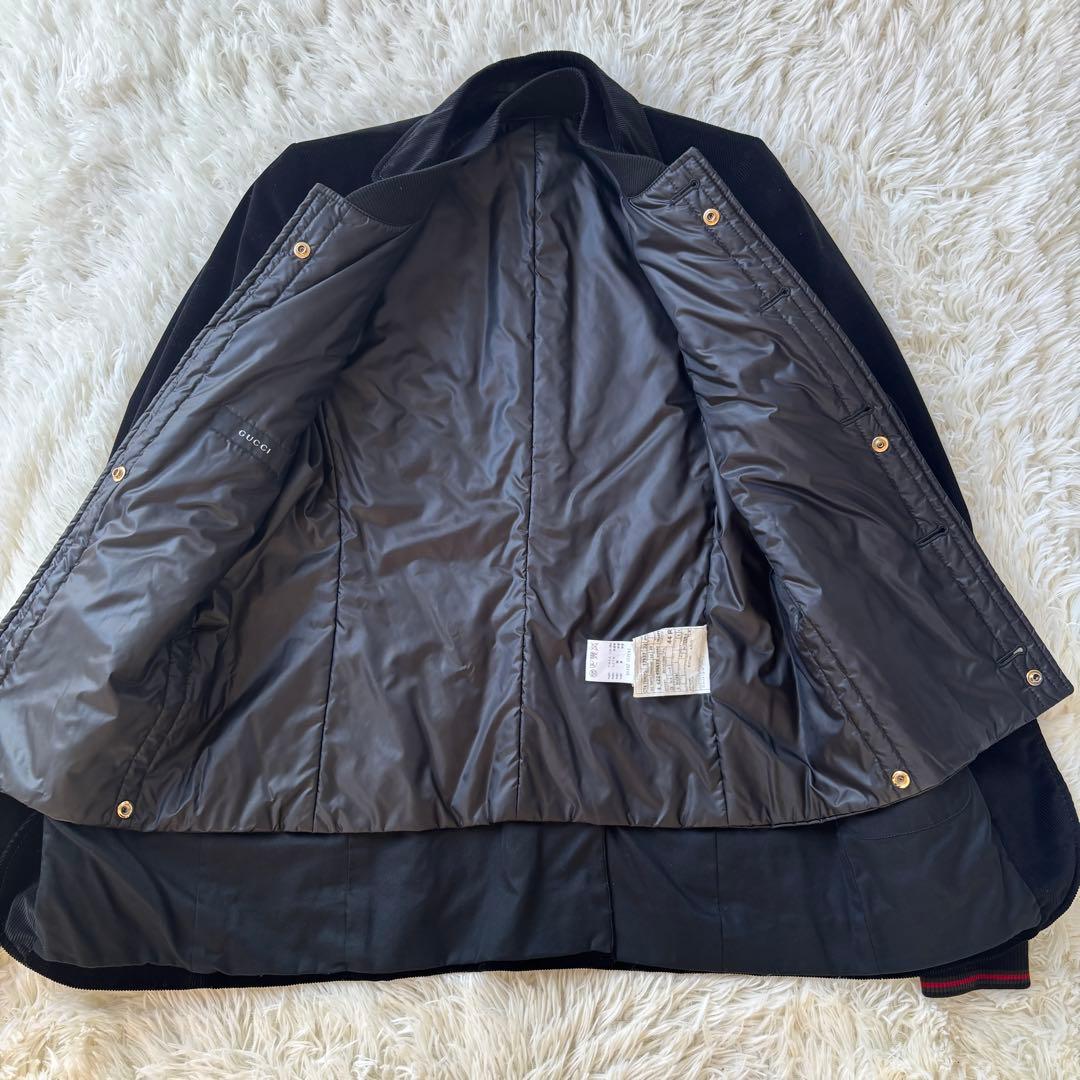 美品グッチGUCCIコーデュロイ テーラードジャケット ブルゾン付シェリーライン