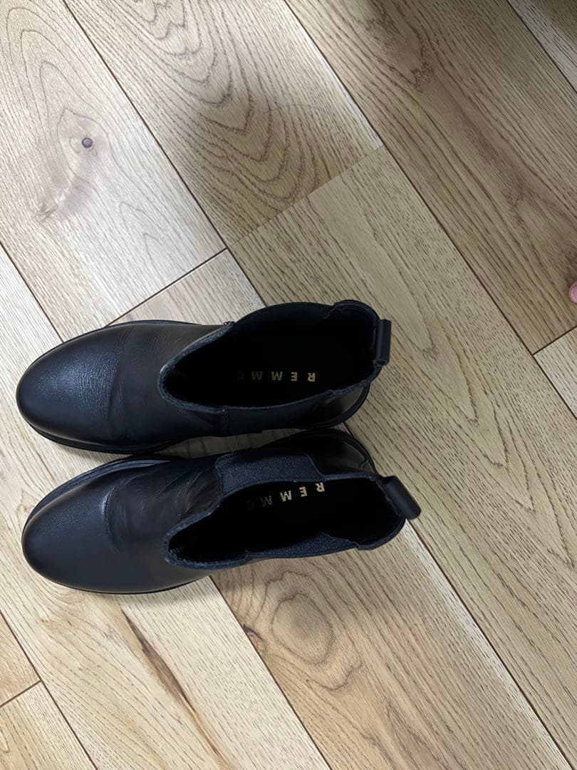 【33RU】REMME ブラック サイドゴアブーツ 厚底 レザー