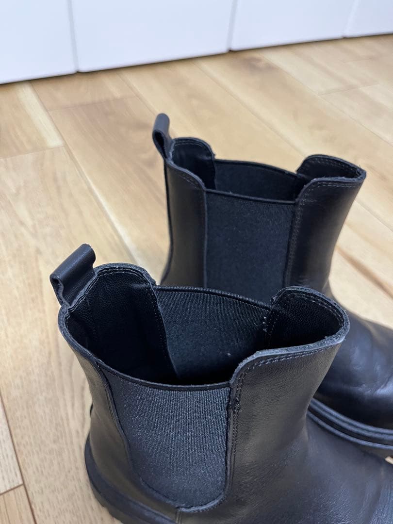 【33RU】REMME ブラック サイドゴアブーツ 厚底 レザー