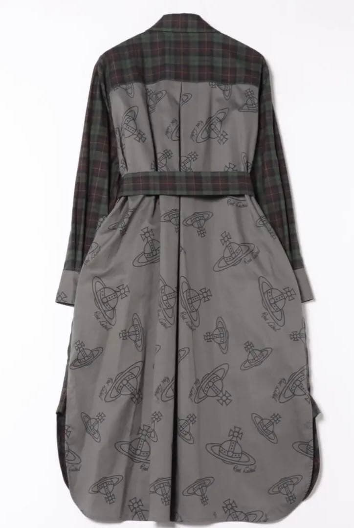 2025 AW コットン ビエラチェックビブシャツ ロングドレス