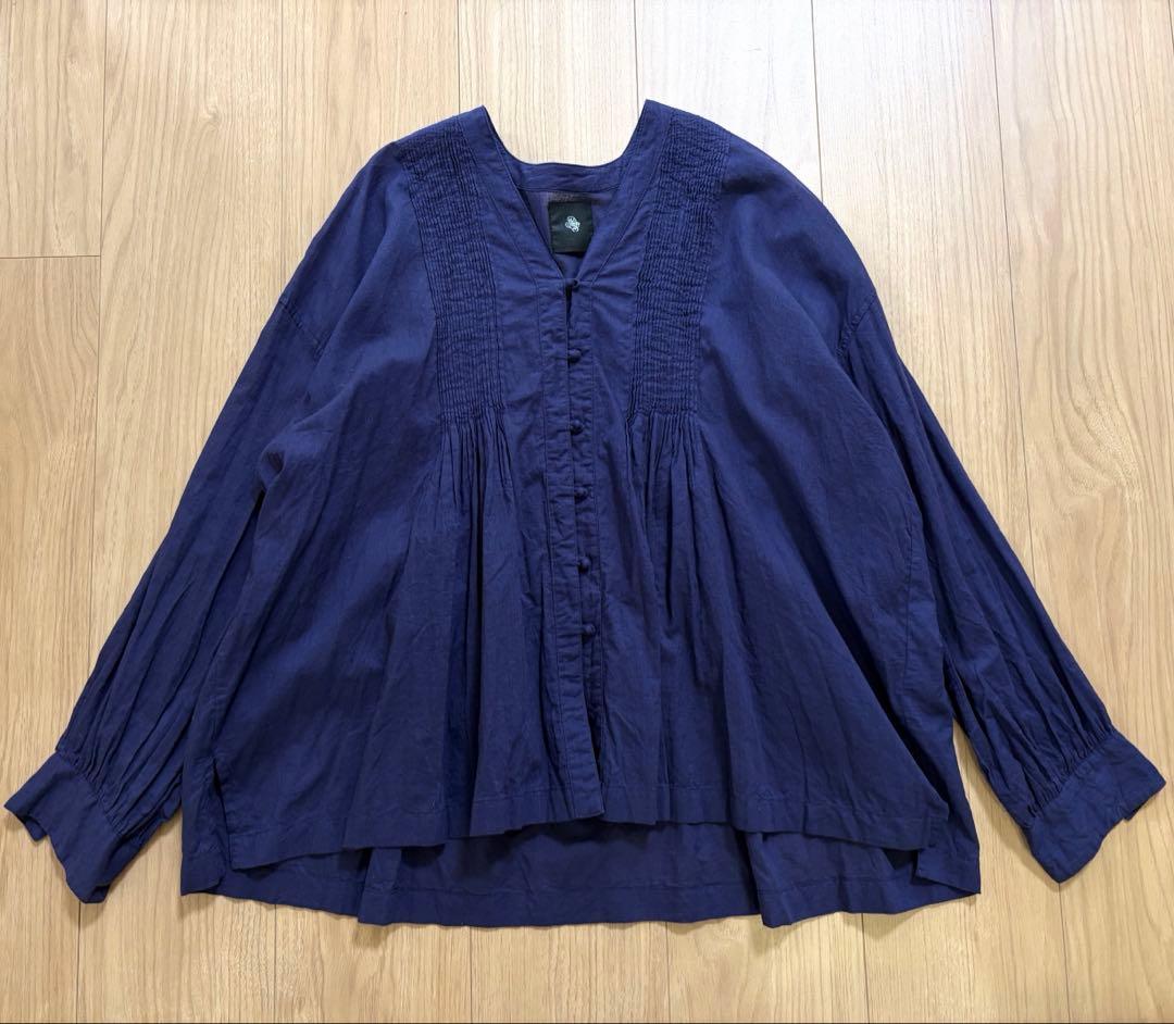 美品　maison de soil メゾンドソイル　コットンピンタックブラウス