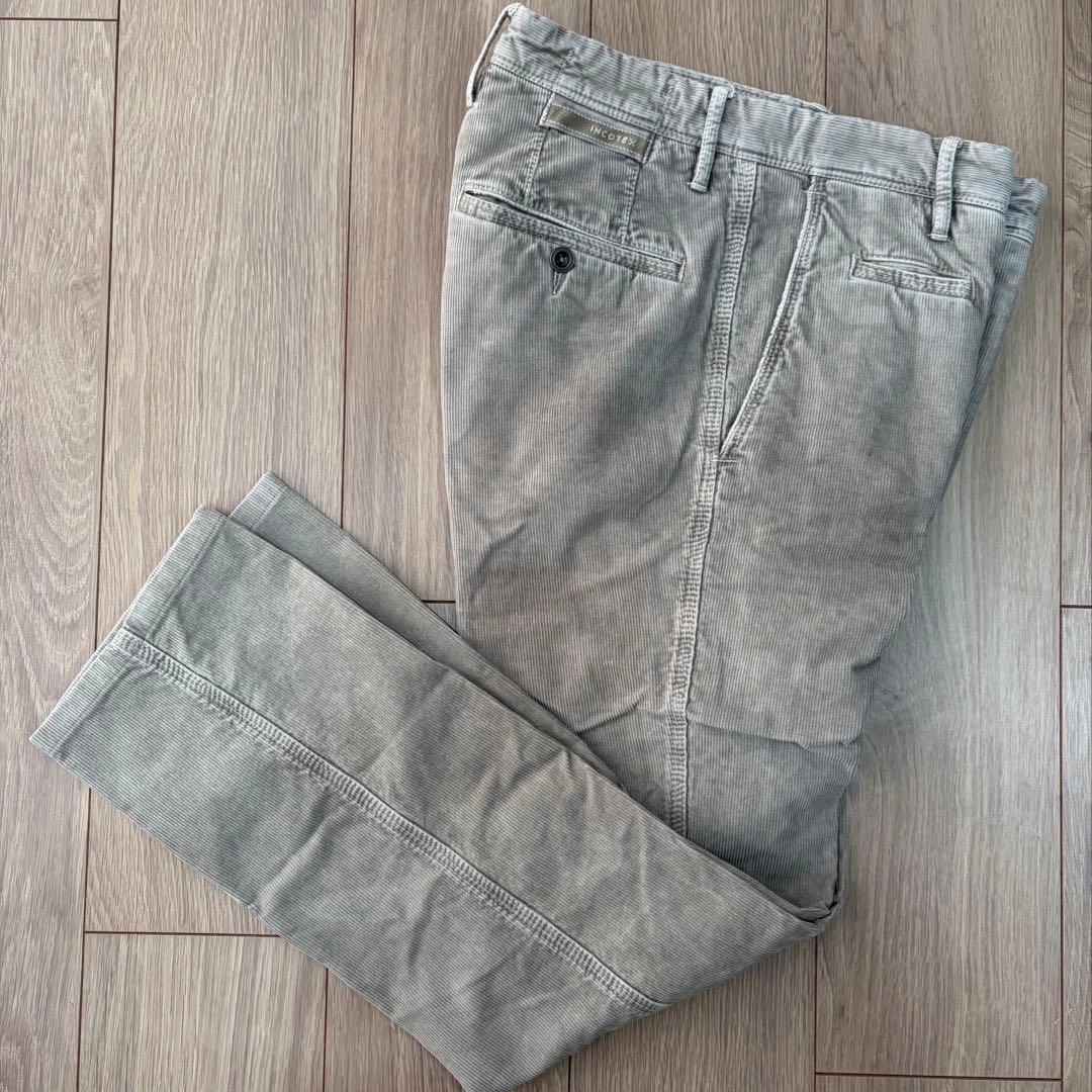 秋冬 INCOTEX SLACKS コーデュロイパンツ 30 グレージュ
