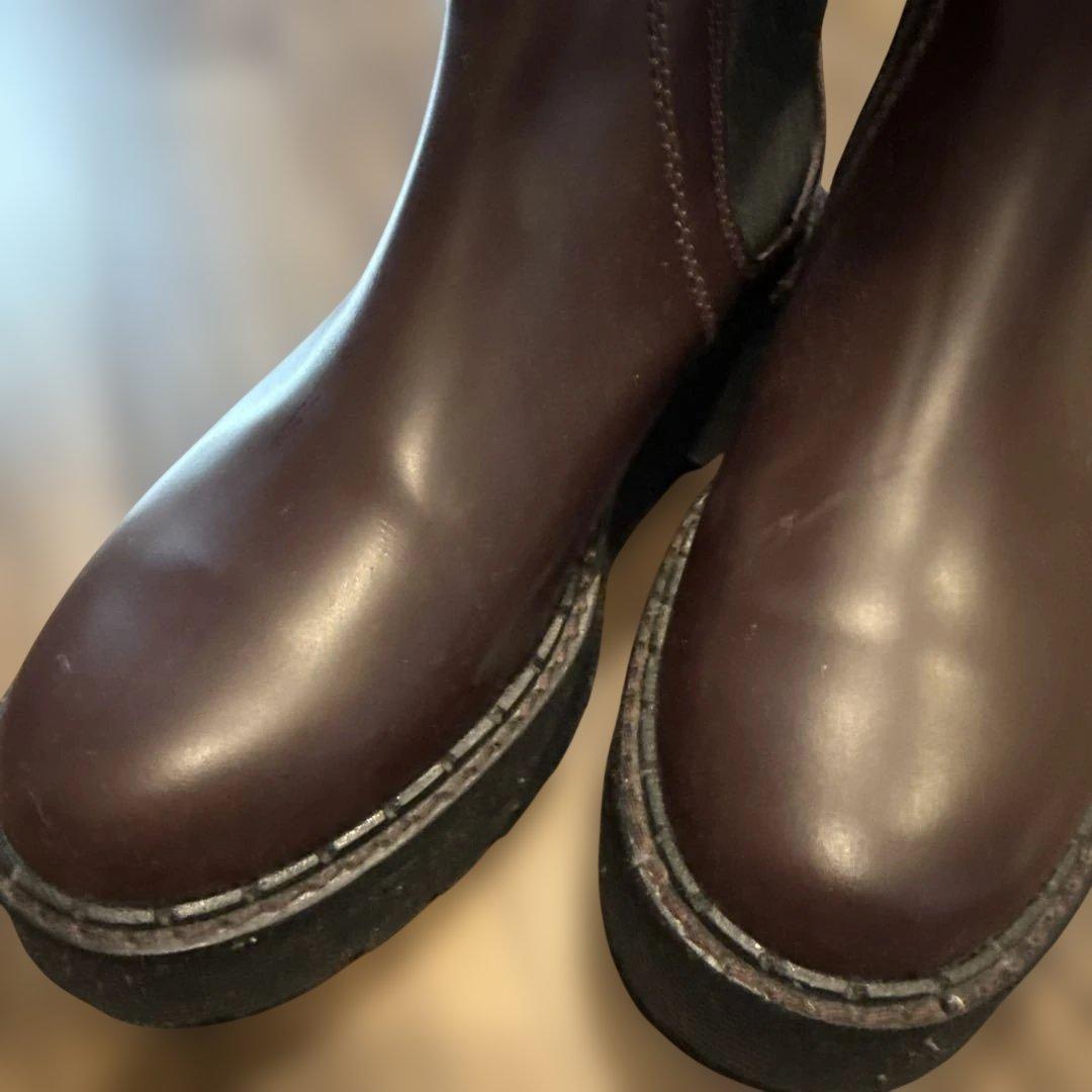 TOP'S バーガンディ サイドゴアブーツ