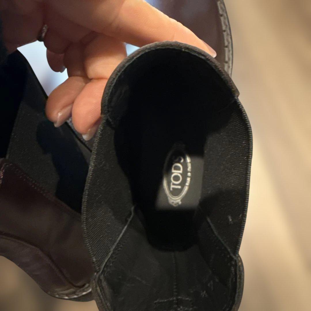 TOP'S バーガンディ サイドゴアブーツ