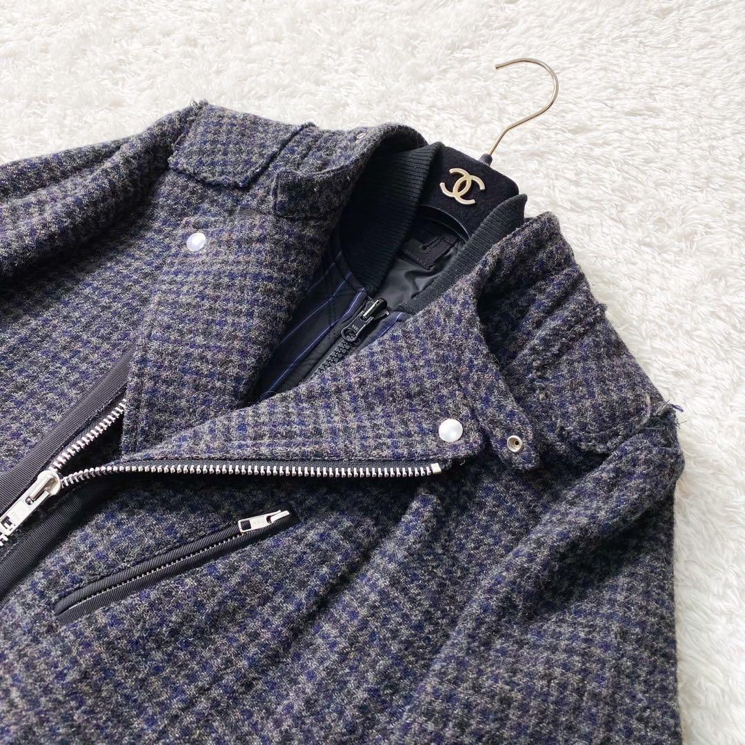 sacai サカイ ウール レイヤード ダブルライダースジャケット ライナー付属