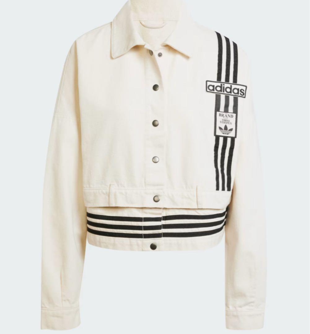 新品L⭐️adidasアディブレイク デニム2-IN-1 トラックトップ ホワイト