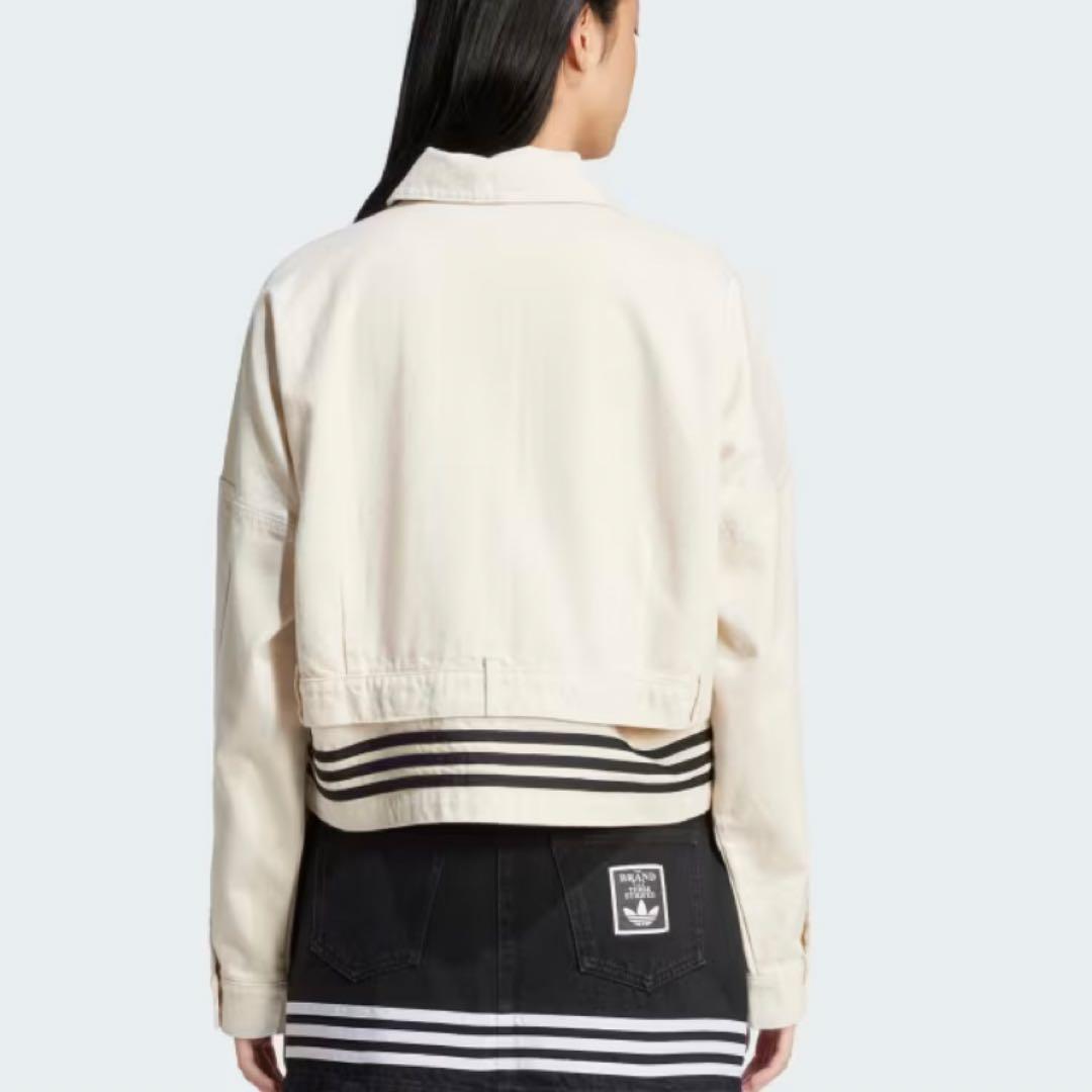 新品L⭐️adidasアディブレイク デニム2-IN-1 トラックトップ ホワイト