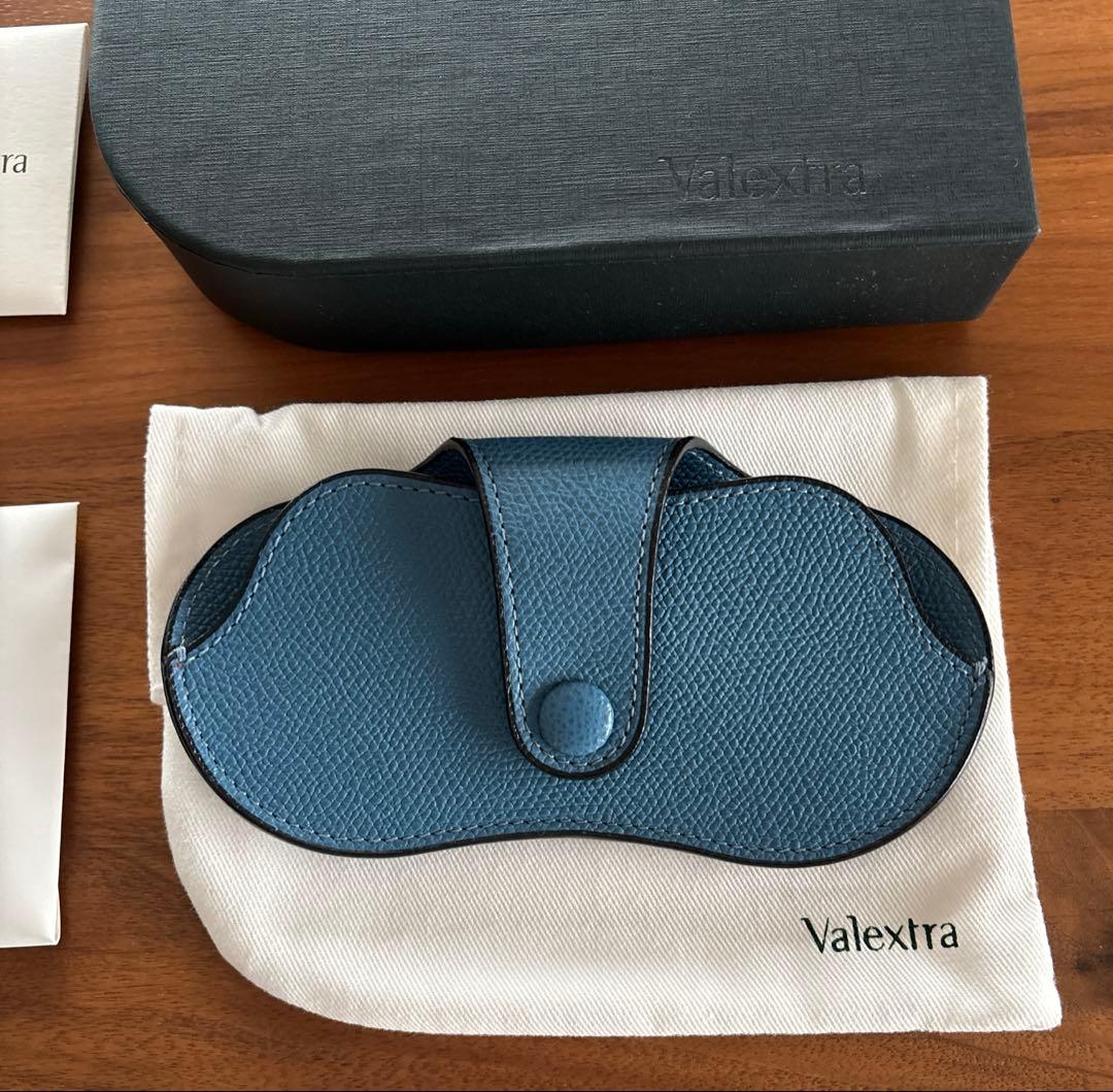 Valextra ヴァレクストラ　メガネケース コバルトブルー