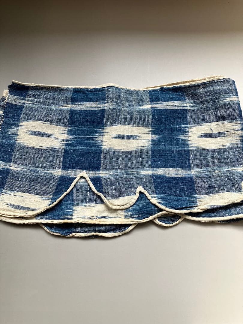 1700年代後期頃　天然インディゴのIKAT リネン　フランス　アンティーク