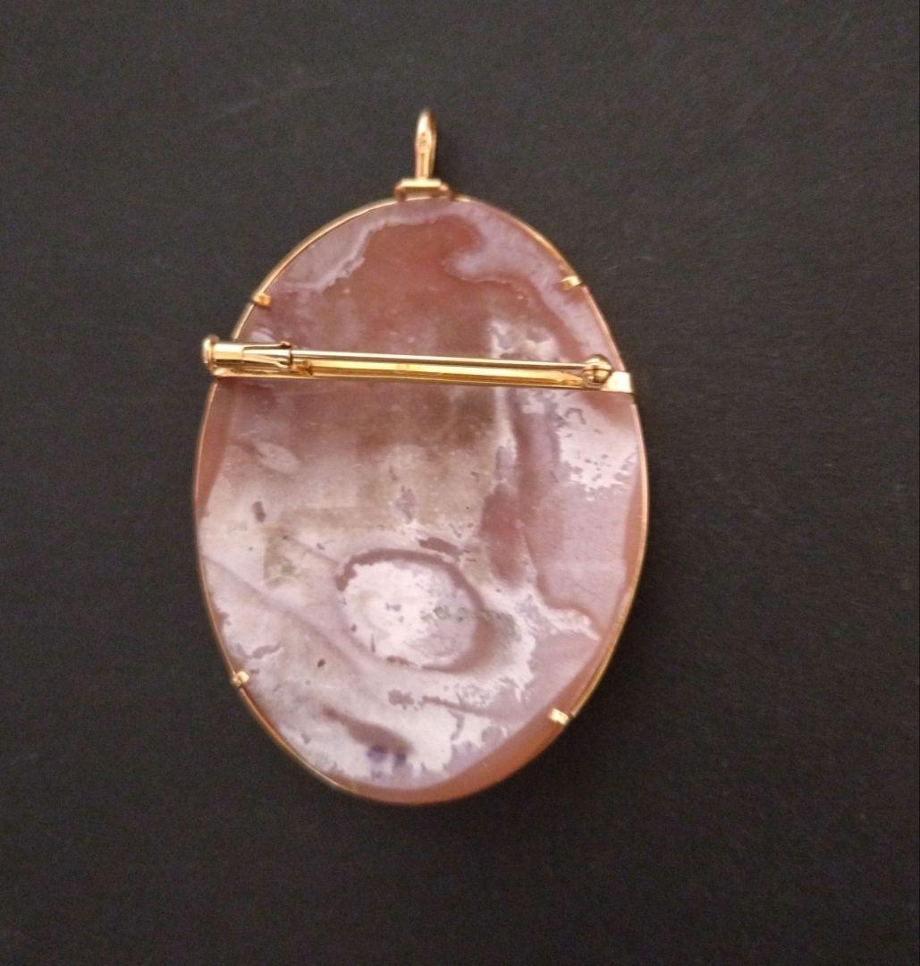 K18 カメオ ブローチ ネックレストップ