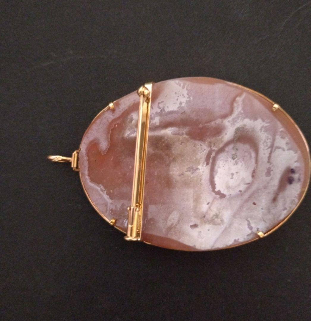 K18 カメオ ブローチ ネックレストップ
