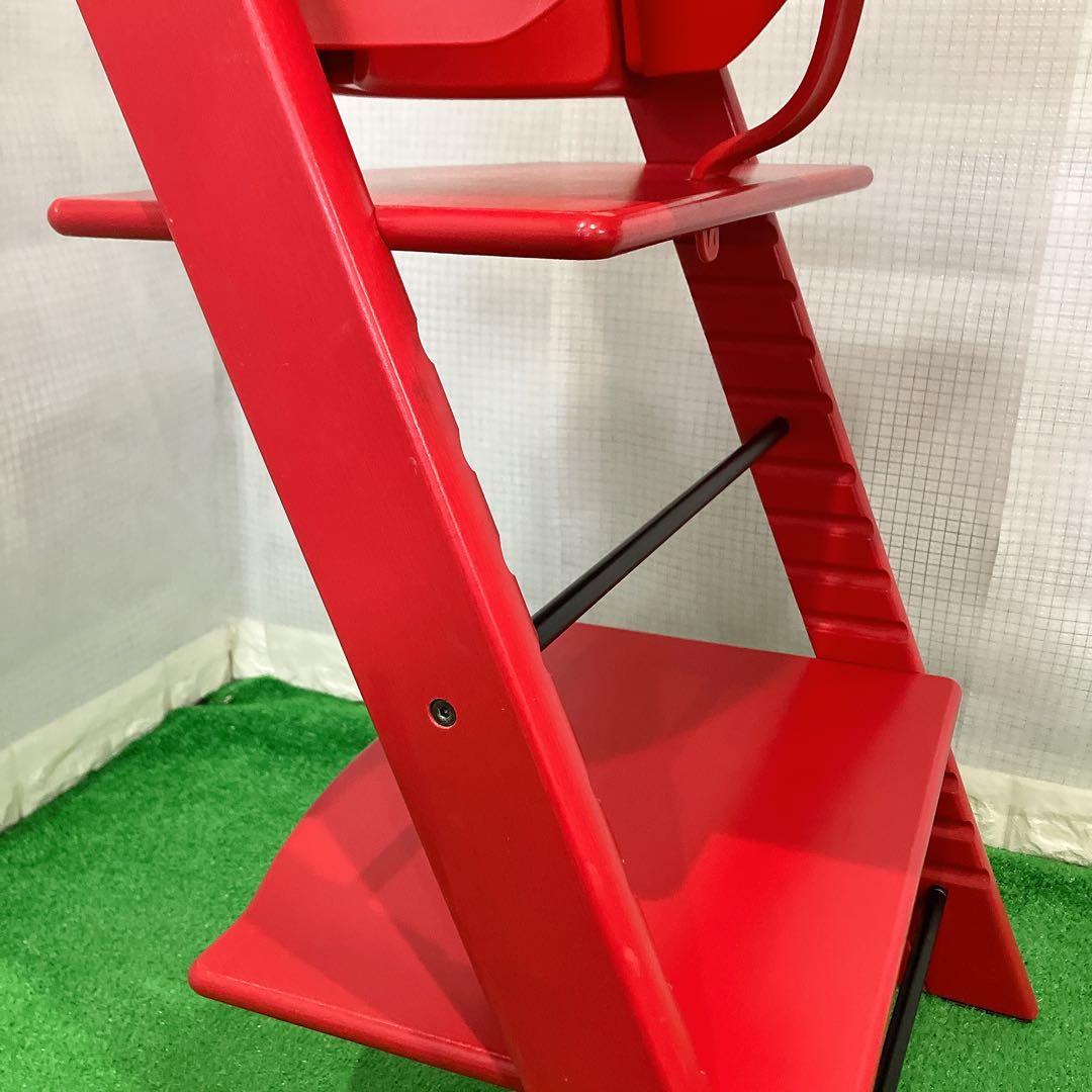美品 ストッケ トリップトラップ レッド シリアル4 送料無料 キッズ チェア