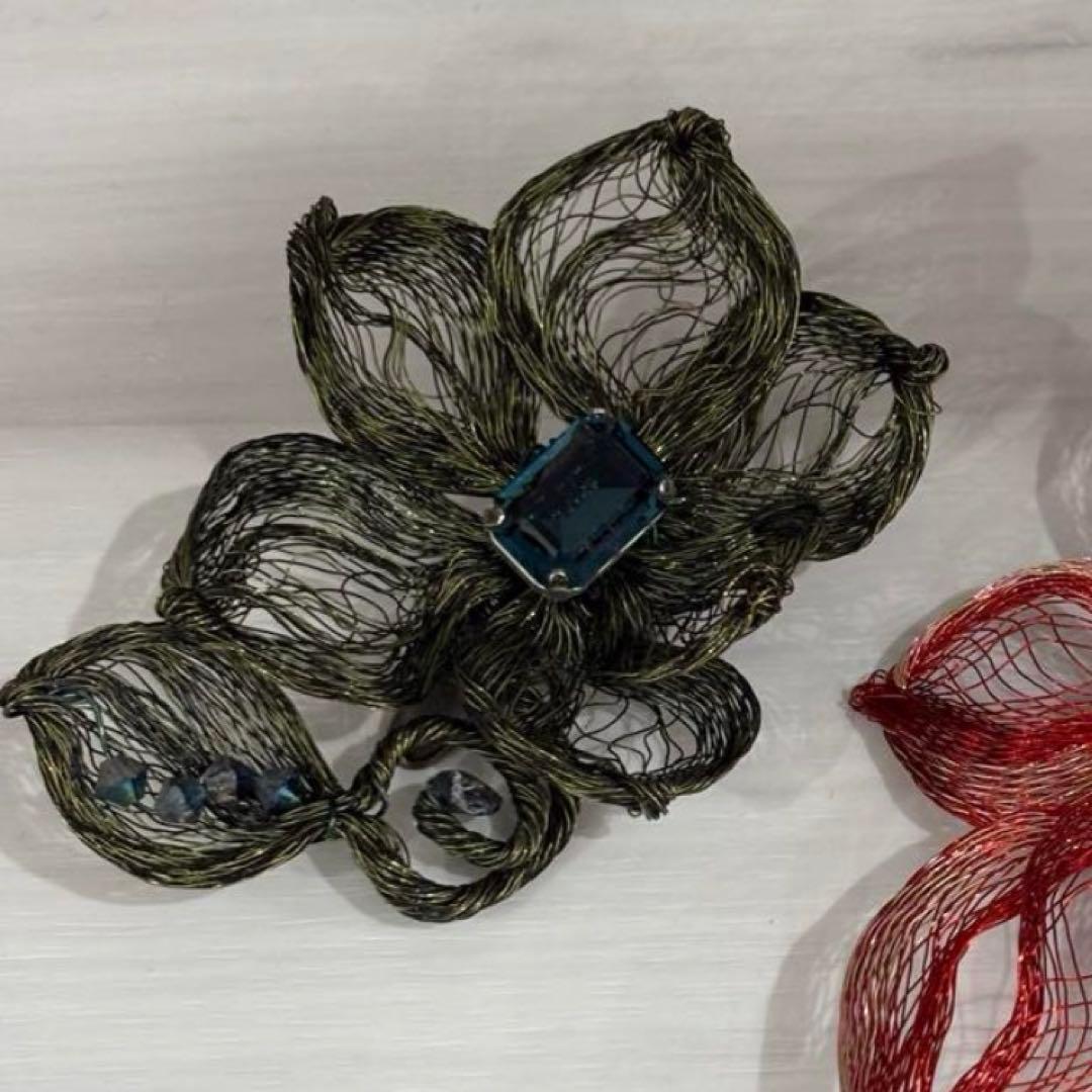 colette malouf メタルメッシュフラワー　クリップ　2点セット