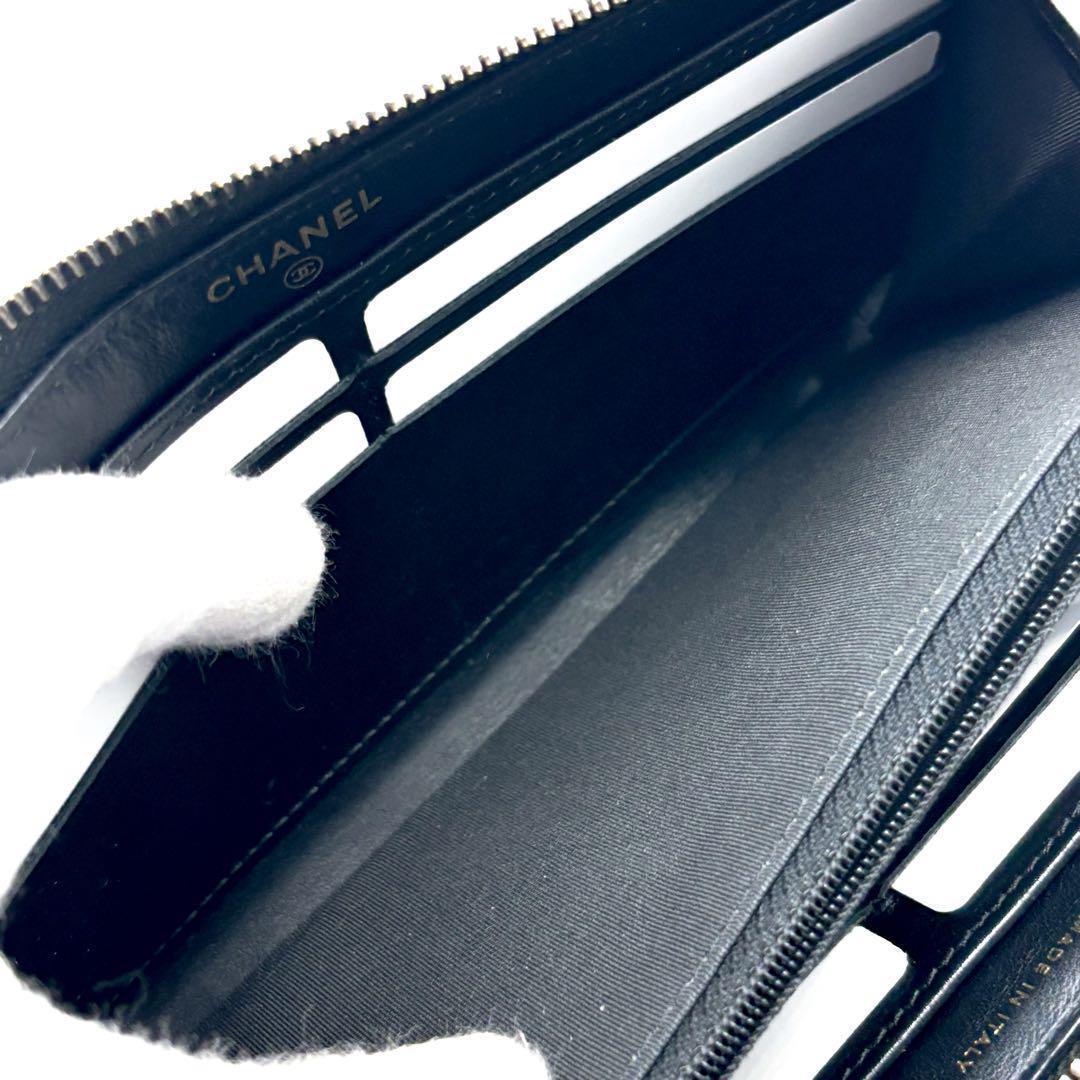 【超極美品✨】シャネル 長財布 カメリア No.5 ラウンドジップ 黒