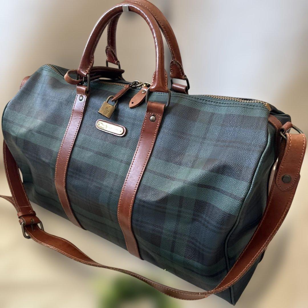 美品✨ラルフローレン ブラックウォッチ　2way ボストンバッグ　付属品