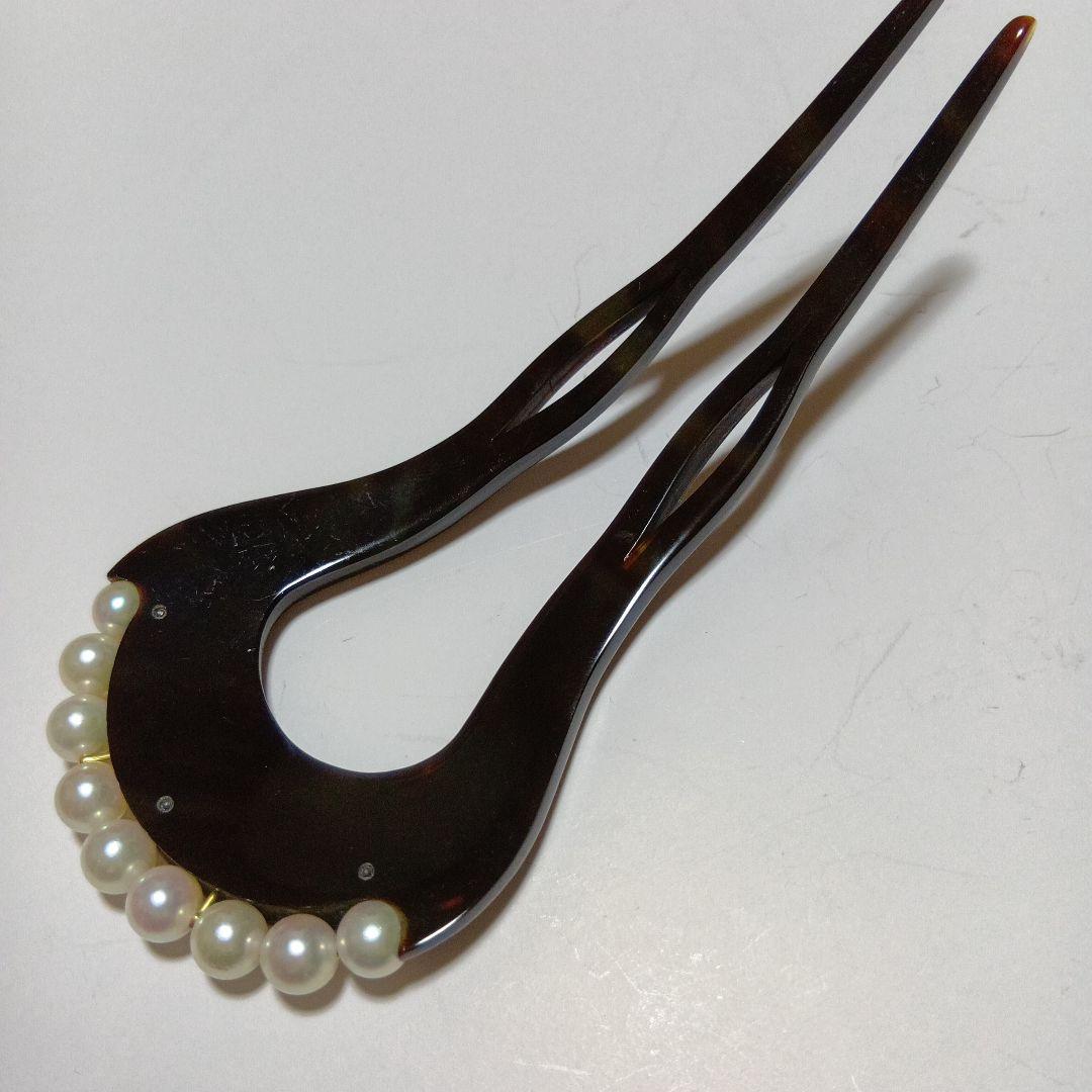 べっ甲に真珠・ゴールドのかんざし